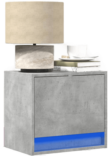 Vidaxl Vegghengte nattbord med LED-lys