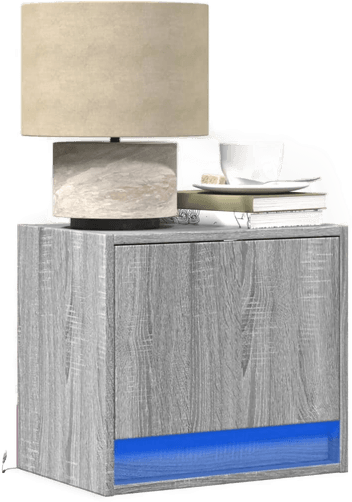 Vidaxl Vegghengte nattbord med LED-lys