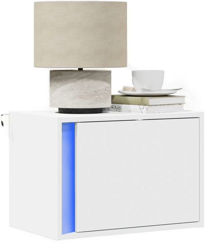 Vidaxl Vegghengt nattbord med LED-lys