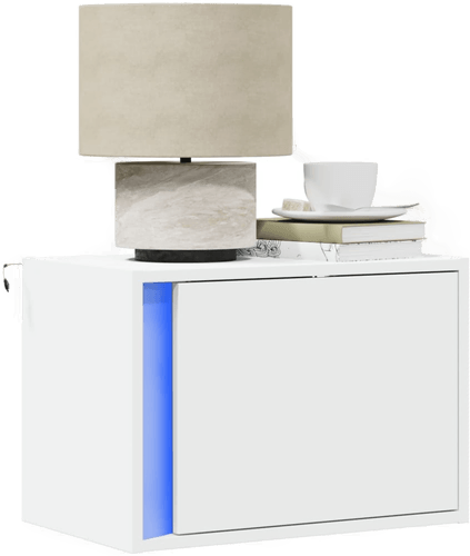 Vidaxl Vegghengte nattbord med LED-lys