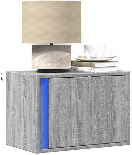 Vidaxl Vegghengte nattbord med LED-lys