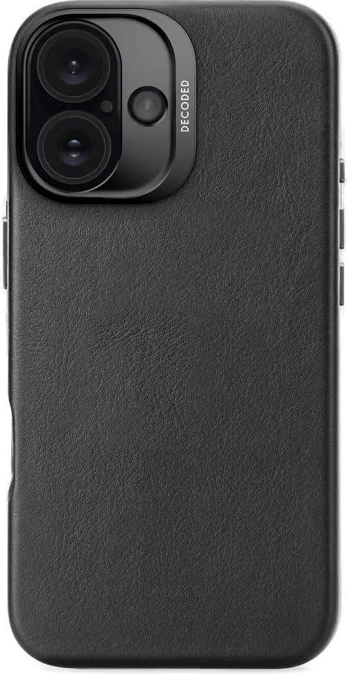 Decoded Leather Backcover iPhone 16 Svart