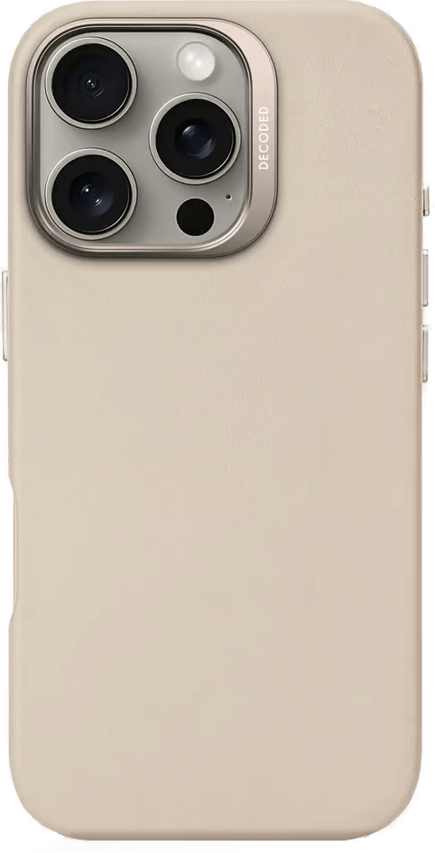 Decoded Leather Backcover iPhone 16 Pro Beige