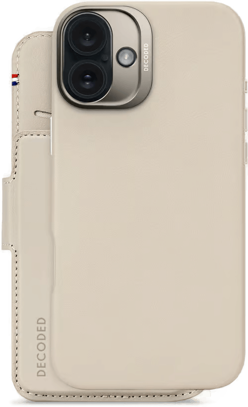 Decoded Leather Detachable Wallet iPhone 16 Plus Grå