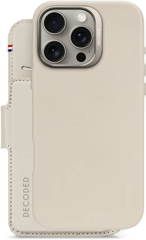 Decoded Leather Detachable Wallet iPhone 16 Pro Max Grå