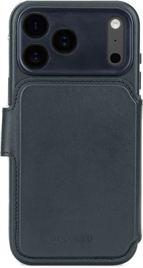 Decoded Leather Detachable Wallet iPhone 17 Pro Max Marineblå