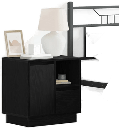 Vidaxl Nattbordskap Svart Eik