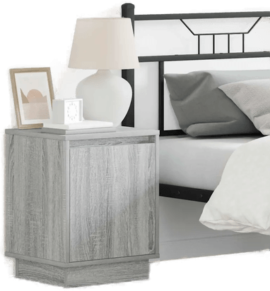 Vidaxl Nattbordskap Grå 39 x 34,5 x 50 cm