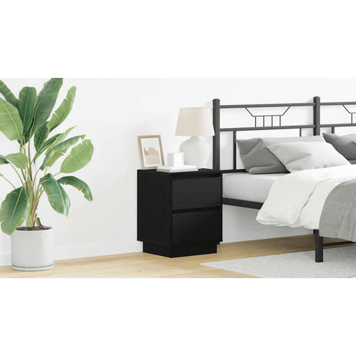 Vidaxl Nattbordskap Svart Eik