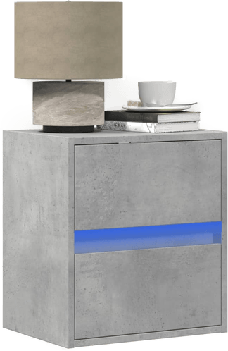 Vidaxl Vegghengt nattbord med LED-lys