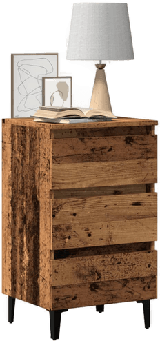 Vidaxl Nattbord gammelt tre 40x35x69 cm