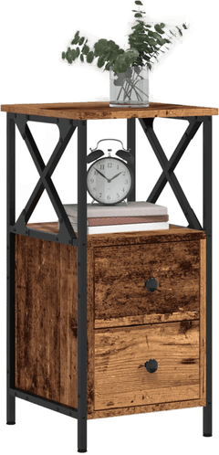 Vidaxl Nattbord gammelt tre 34x35,5x70 cm