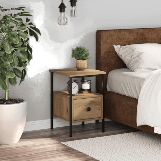 Vidaxl Nattbord artisan eik 34x36 cm