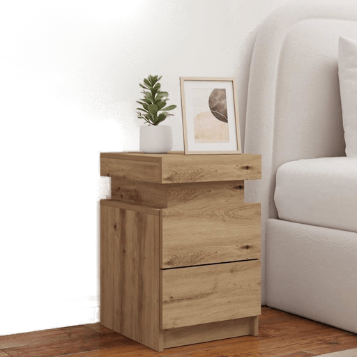 Vidaxl Nattbord 2 stk med LED 35x39x55 cm