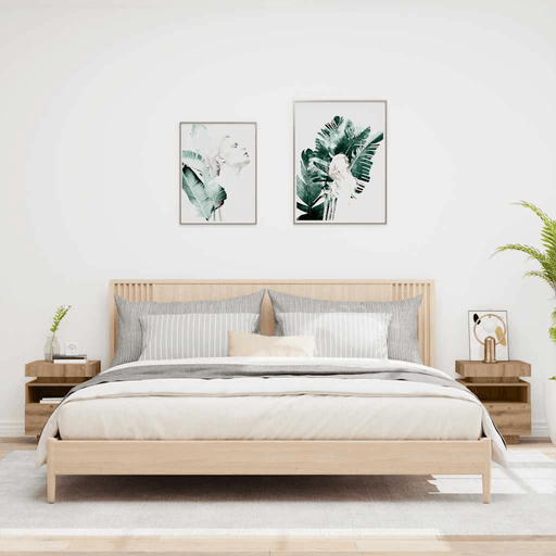 Vidaxl Nattbord med LED 2 stk artisan eik