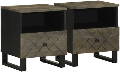 Vidaxl Nattbord 2 stk svart 40x33 cm