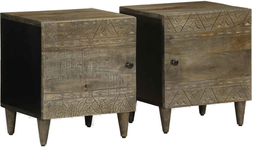 Vidaxl Nattbord 2 stk lysegrå 40x33 cm