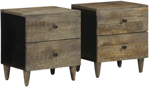 Vidaxl Nattbord 2 stk lysegrå 40x33 cm