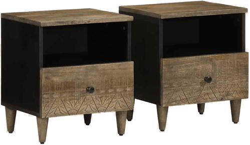 Vidaxl Nattbord 2 stk lysegrå 40x33 cm