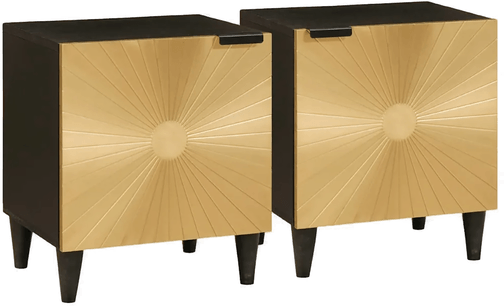 Vidaxl Nattbordskap 2 stk Svart og Gull