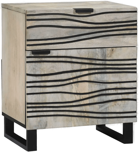 Vidaxl Nattbordskap Hvit og svart