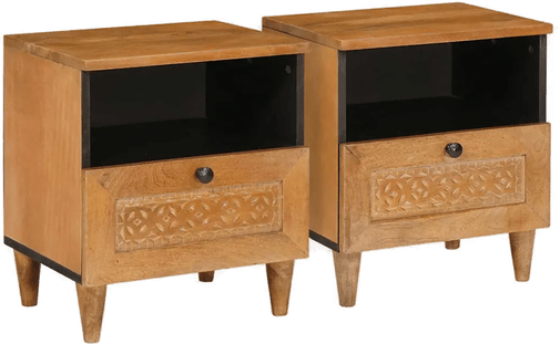 Vidaxl Nattbordskap 2 pcs Lys Brun