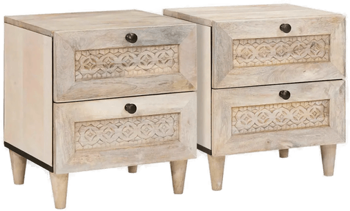 Vidaxl Nattbordskap 2 stk Beige