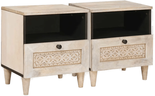 Vidaxl Nattbordskap 2 stk Beige