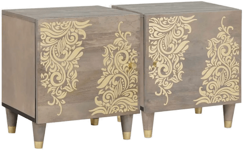 Vidaxl Nattbord med dør Grå 40 x 33 x 46 cm