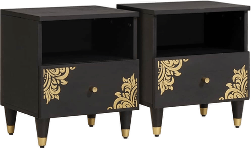 Vidaxl Nattbordskap 2 stk Svart