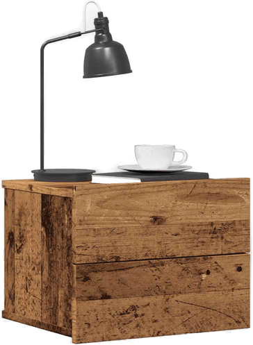 Vidaxl Veggmontert nattbord gammelt tre