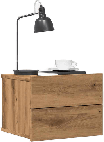 Vidaxl Veggmontert nattbord artisan eik