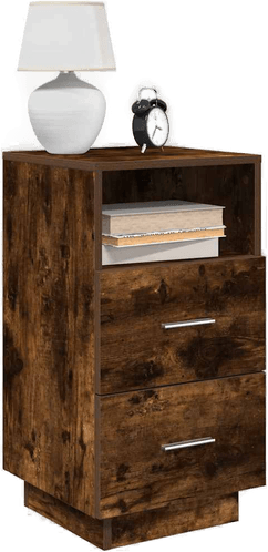 Vidaxl Nattbord røkt eik 36x36x68 cm