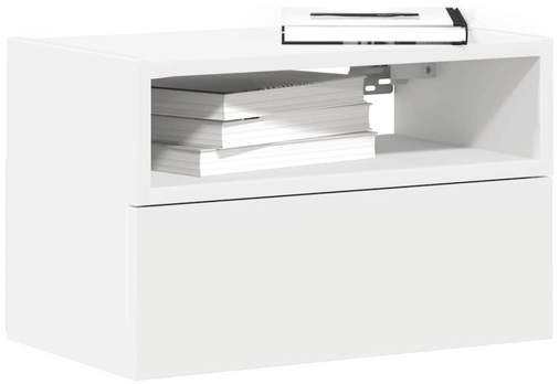 Vidaxl Veggmonterte nattbord 2 stk hvit