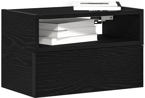 Vidaxl Veggmontert nattbord svart 45x26 cm