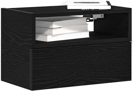 Vidaxl Veggmonterte nattbord 2 stk svart