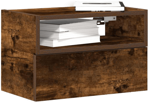 Vidaxl Veggmonterte nattbord 2 stk røkt eik