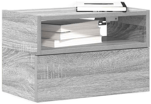 Vidaxl Veggmontert nattbord grå sonoma