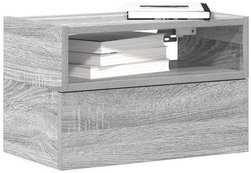 Vidaxl Veggmonterte nattbord 2 stk grå 45x26 cm