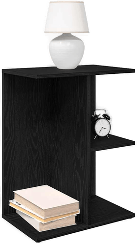 Vidaxl Nattbord svart eik 46,5x29x61 cm