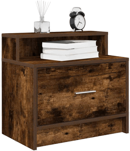 Vidaxl Nattbord røkt eik 51x31x47 cm
