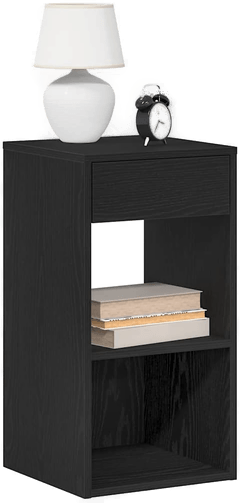 Vidaxl Nattbord svart eik 35x34x66,5 cm