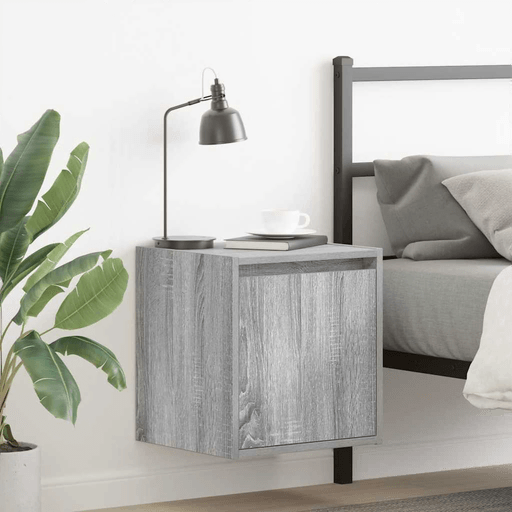 Vidaxl Veggmontert nattbord grå sonoma