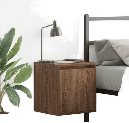 Vidaxl Veggmontert nattbord brun eik