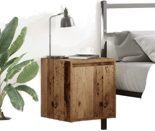 Vidaxl Veggmontert nattbord gammelt tre