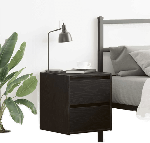 Vidaxl Veggmontert nattbord 2 stk svart eik