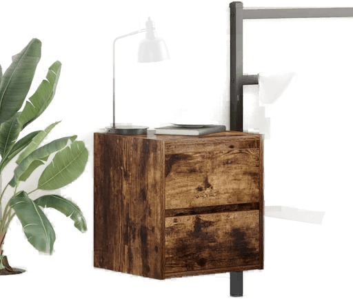 Vidaxl Veggmontert nattbord røkt eik