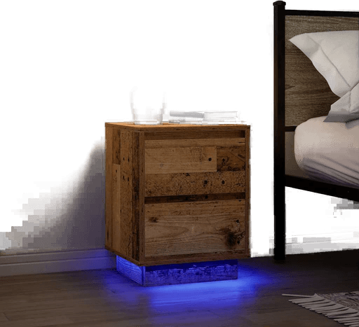 Vidaxl Nattskap med LED-lys 2 stk