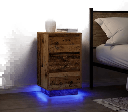 Vidaxl Nattbord med LED-lys 38x34x65 cm