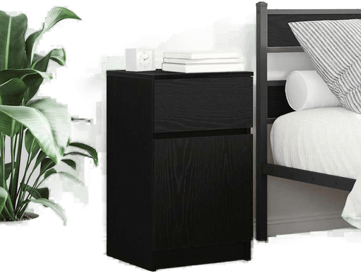 Vidaxl Nattbord svart 39x35x65 cm